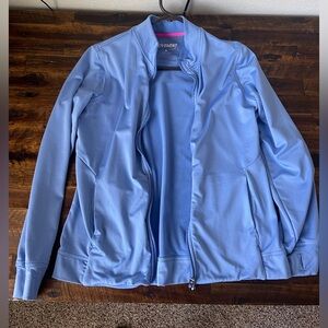 Ceil Blue Zip-Up Scrub Jacket